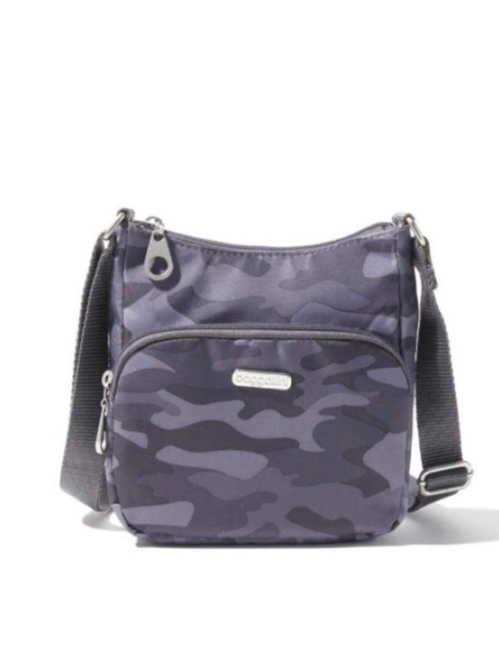 Baggallini Gray-Purple Camo Crossbody Bag